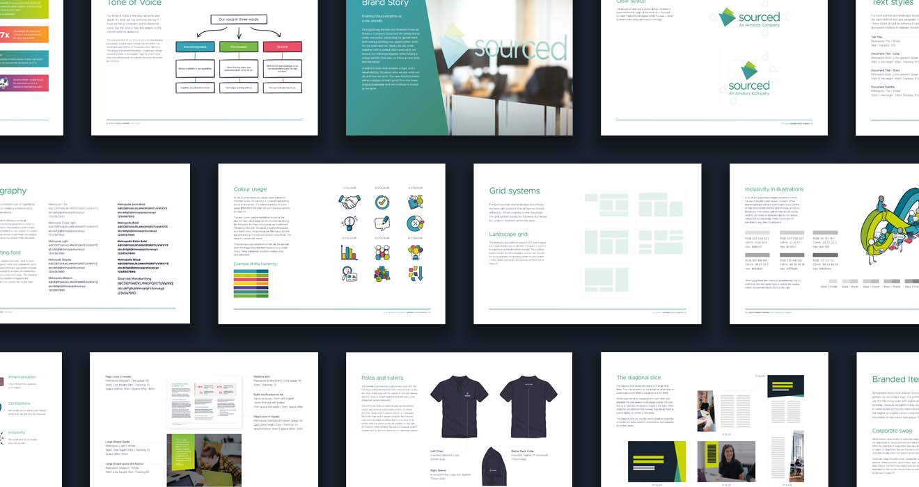 Sourced brand guidelines pages